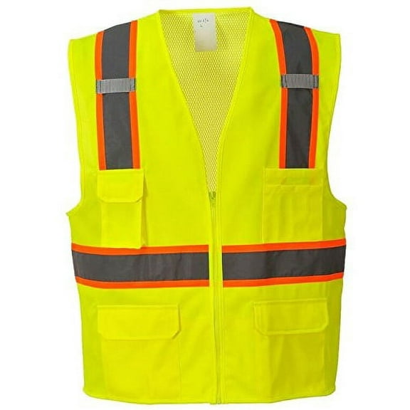 Portwest US372 Jackson Contrast Hi-Vis Safety Vest Yellow, 3X-Large