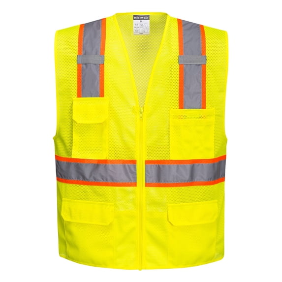 Portwest US374 Lightweight Orlando Contrast Mesh Safety Vest Yellow, X-Large