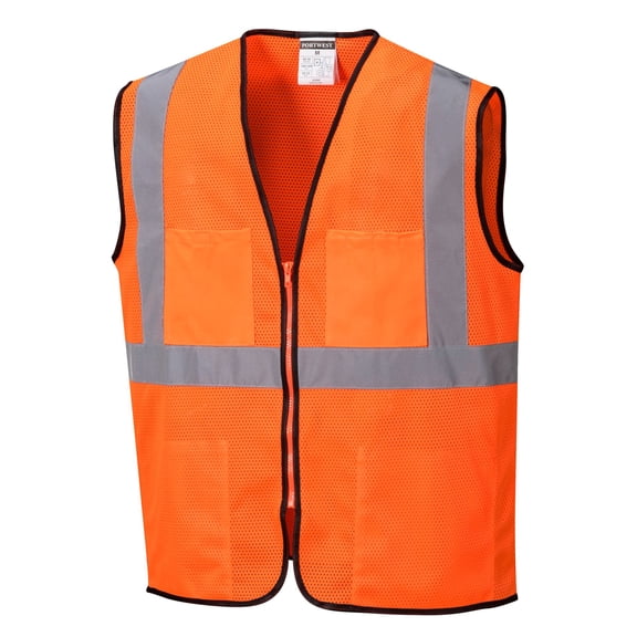 Portwest US380 Tampa Lightweight Mesh Safety Vest Orange, X-Large