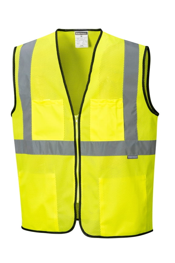 US380 Tampa Lightweight Mesh Safety Vest Yellow, Medium