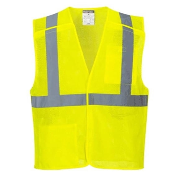 Portwest US384 Economy Mesh Breakaway Safety Vest Yellow, Small