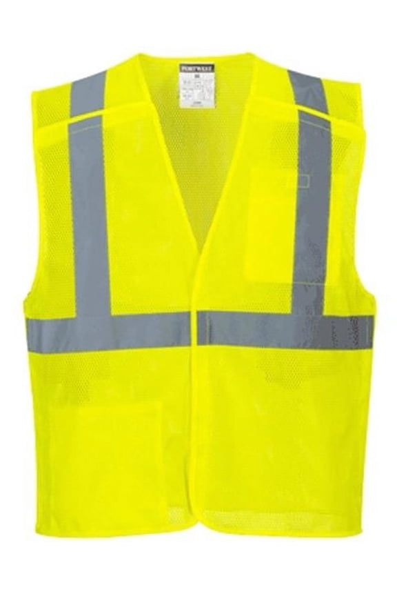 US384 High Visibility Economy Mesh Breakaway Vest Yellow, Large