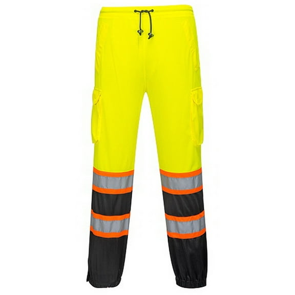 Portwest US388 Two-Tone Mesh Reflective Safety Overpants Yellow/Black, Small/Medium