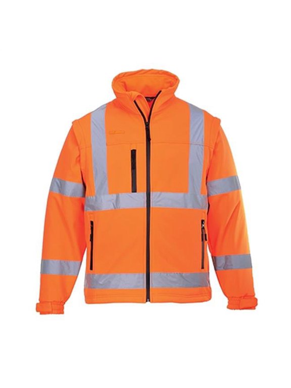 US428 2XL Hi-Visibility Softshell Jacket, Orange - Regular