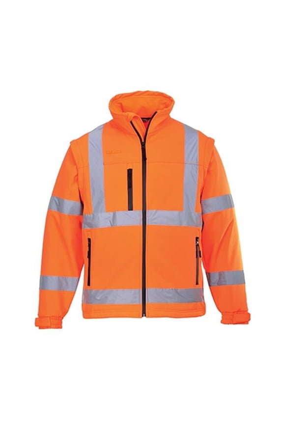 US428 Hi-Vis Water Resistant Windproof Softshell Jacket (3L) Orange, 3X-Large