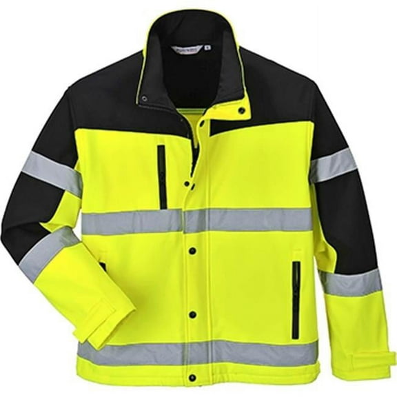 Portwest US429YBR4XL Two-Tone Softshell Jacket, Yellow & Black - 4XL, Regular