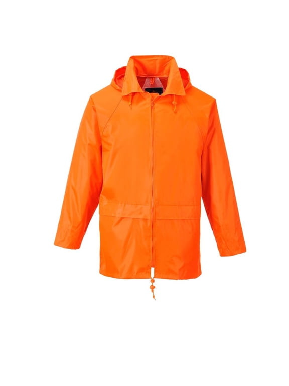US440 Men's Lightweight Waterproof Classic Rain Jacket Orange, 4X-Large