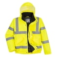 thumbnail image 1 of Portwest US463 Men's Waterproof Hi Vis Bomber Jacket - Winter Safety Jacket with Reflective Tape, Pockets and Hood Yellow, Large, 1 of 3