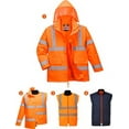 thumbnail image 1 of Portwest US468 Hi-Vis 4in1 Jacket-Orange-L, 1 of 2