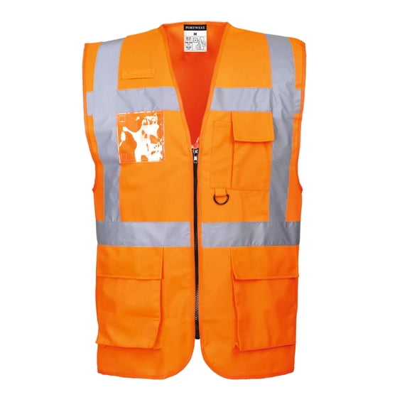 Portwest US476 Berlin Executive Safety Vest Orange, Large