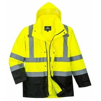 Portwest US366 Hi-Vis Lightweight Waterproof Contrast Rain Jacket Yellow/Black, Large