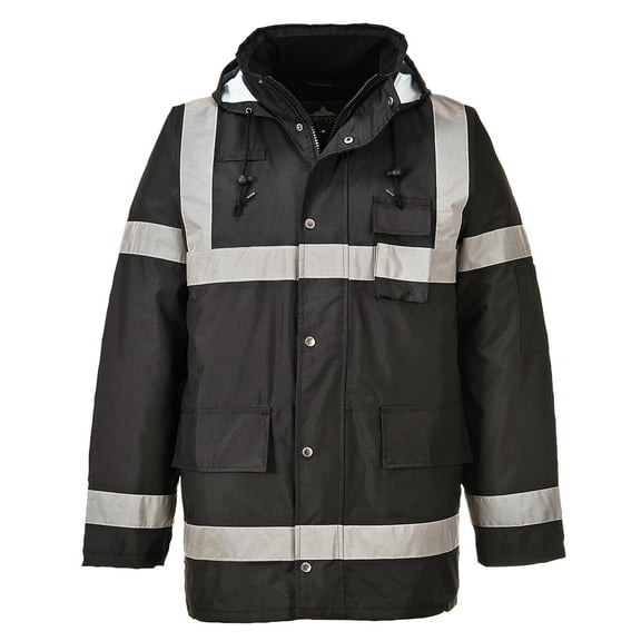 Portwest US433 Iona Lite Traffic Jacket Black, Small