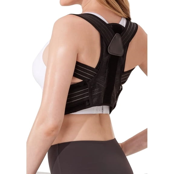 Portzon Back Brace Posture Corrector, Adjustable Upper Back Support, Breathable Shoulder & Neck Pain Relief, Lightweight Spine Alignment Trainer, Extra-Large