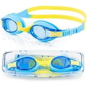 Portzon Unisex-Child Swim Goggles, Anti Fog No Leaking Clear Vision Water Pool Swimming Goggles for kids Age 6-14