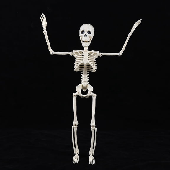 Posable Halloween Skeleton Decor with Movable Joints for Spooky Houses, Life Size Graveyard Indoor Outdoor Party