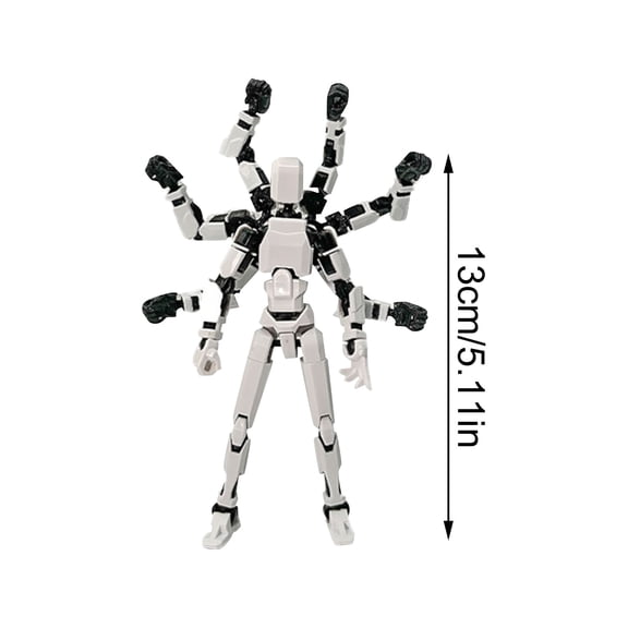 Posable Mobile Doll Set 3D Printed Titan Robot - Advanced White Multi-Jointed Action Figure for Collectors