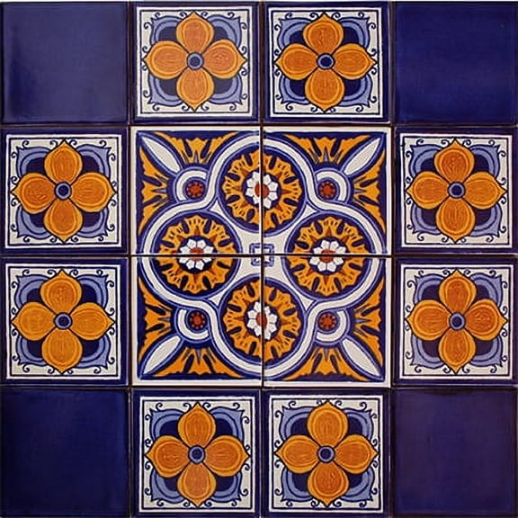 Posadas Mexican Tile Set Backsplash Mural