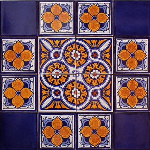 Posadas Mexican Tile Set Backsplash Mural