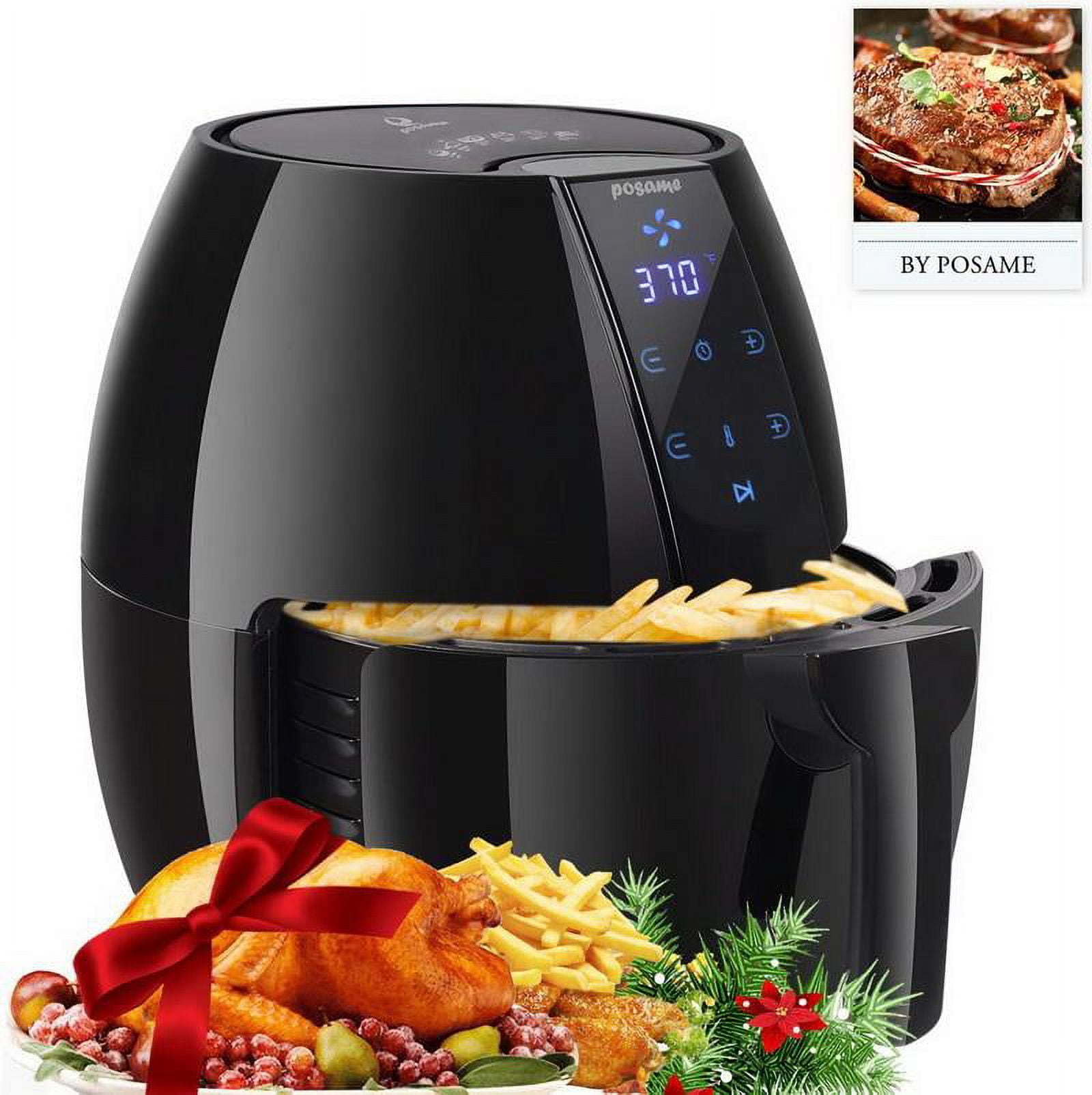 OSTBA APPLIANCE Dual Air Fryer, 4+4L Dual Zone Air Fryer with ClearCook,  Digital Control