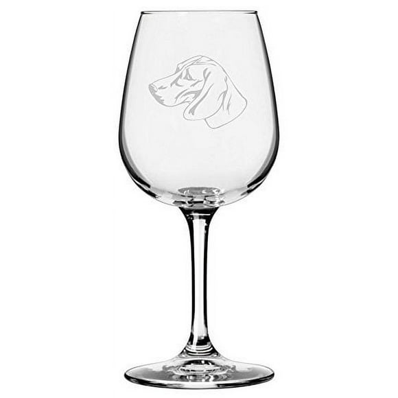 Posavac Hound Dog Themed Etched 12.75oz Libbey Wine Glass