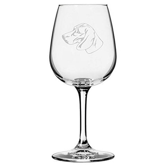 Posavac Hound Dog Themed Etched 12.75oz Libbey Wine Glass