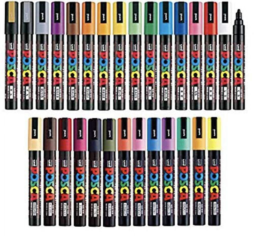 Posca Acrylic Paint Marker Set 16-Color Medium - Meininger Art Supply