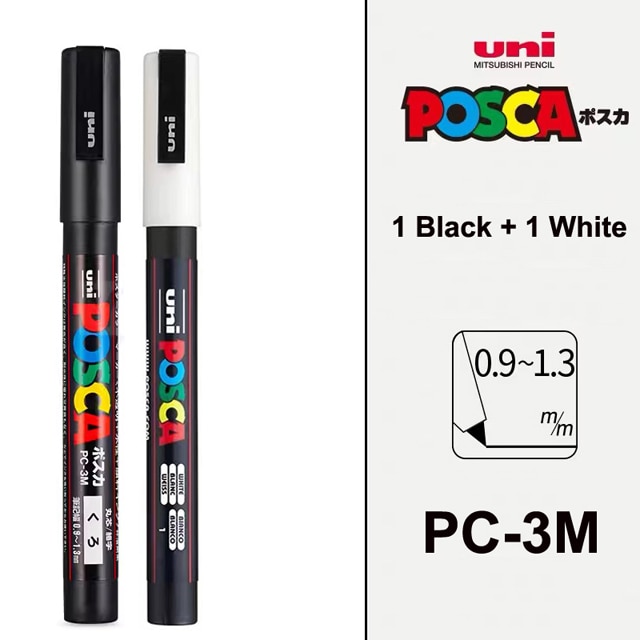 Posca Paint Marker Pen Set PC-1M 3M 5M 8K 17K 7/8/15/16/24/29/48 Colors ...