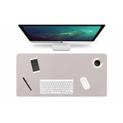 Pose Fine Leather Desk Pad, Double-Sided Desk Waterproof Protector Pad, Grey