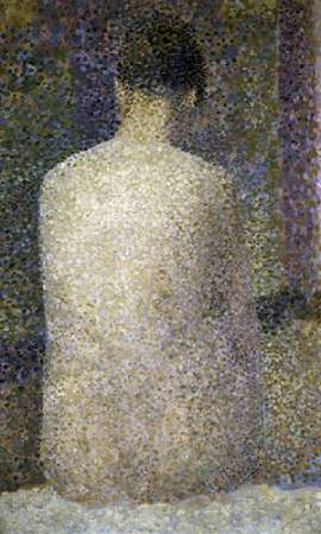 Pose From The Back Canvas Art - Georges Seurat (24 x 36)