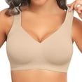 thumbnail image 1 of PoseFree Wireless Bras for Women Full Coverage Comfort Seamless No Underwire Bras Nude XL, 1 of 8