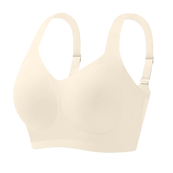 PoseFree Women Jelly Bra Wireless Supportive Full Coverage Bra | Comfortable,No Underwire,Support&Lift,Push Up,Everyday,Breathable,Soft,Seamless Complexion 2XL