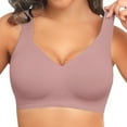 thumbnail image 1 of PoseFree Womens Seamless Wireless Supportive Bra Push Up Comfort Soft No Underwire Full Coverage T-Shirt Bra, 1 of 5