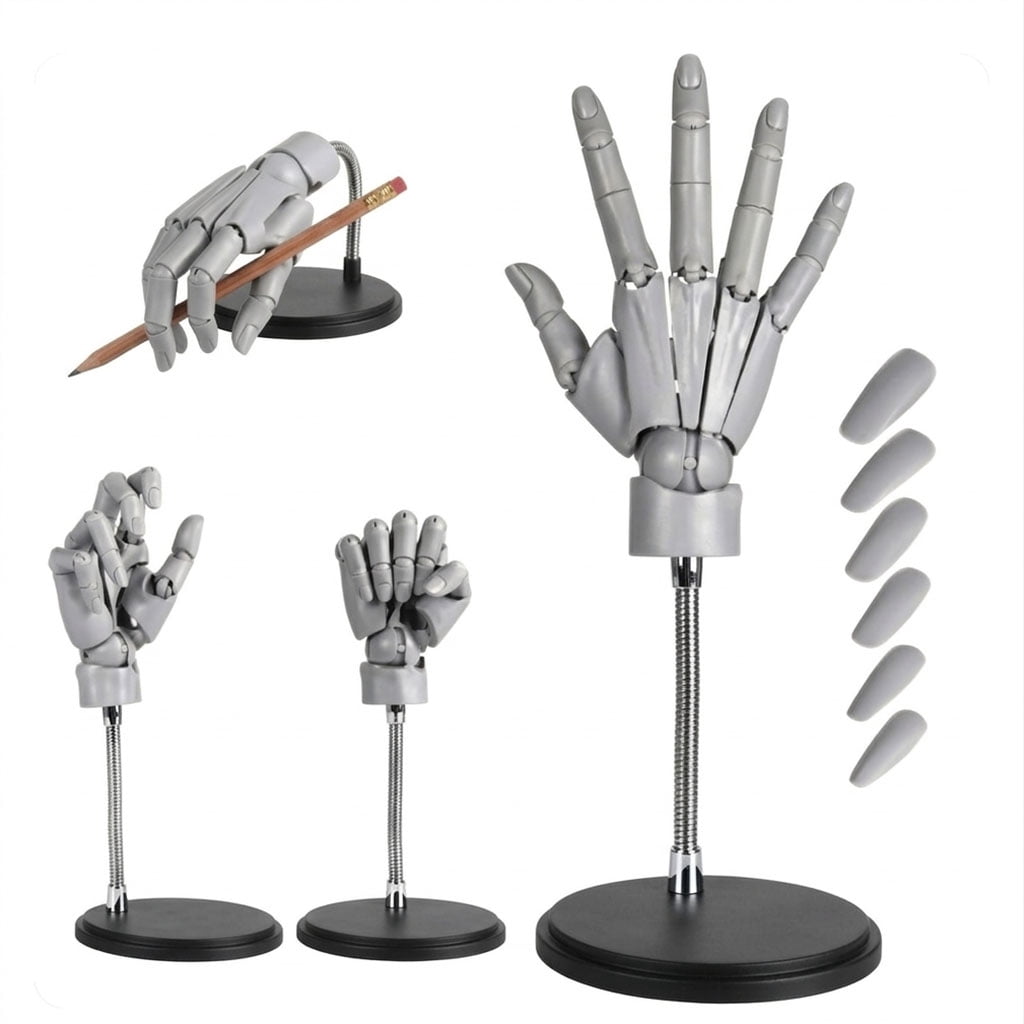 Poseable Artist Hand Model, 8-Inch Flexible Mannequin Hand for Drawing ...