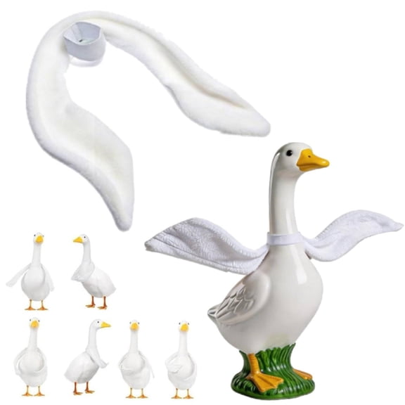 Poseable Goose Wings for 23- 28" Porch Lawn Goose Outfit Accessories Poseable White Wings for Outdoor Patio Yard Lawn Art Garden Patio Decor -24.8"