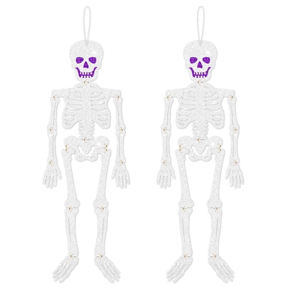 Poseable Halloween Skeleton Decorations, Movable Joints Hanging Skeleton Ornaments for Spooky Party, Spooky house , Graveyard, and Home Decor