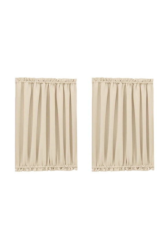 French Small Window Sidelight Linen Light Glare Filtering Semi Sheer Curtain, 25" x 40" (2 Panels)