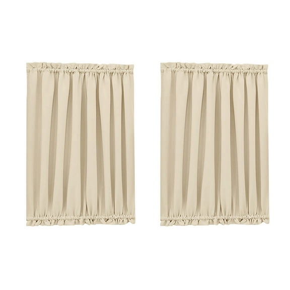 Poseca French Small Window Sidelight Linen Light Glare Filtering Semi Sheer Curtain, 25" x 40" (2 Panels)