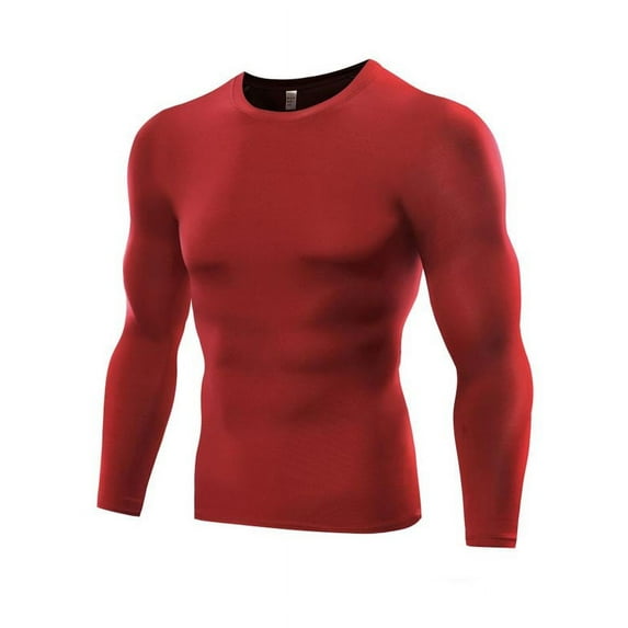 Poseca Men's Compression Baselayer Long Sleeve Shirt Cool Dry Athletic Sports Tops