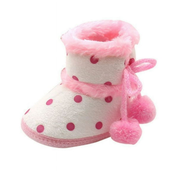 Poseca Newborn Baby Boys Girls Winter Boots Soft Bottom Baby Moccasin Warm Boots Non-slip Booties For Baby Girls