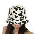 thumbnail image 1 of Poseca Reversible Bucket Hats for Women, Cute Trendy Cotton Canvas Leather Sun Fishing Hat Fashion Cap, 1 of 3
