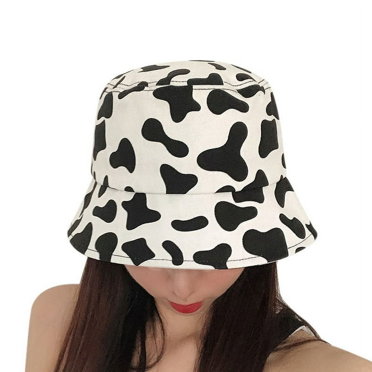 Poseca Reversible Bucket Hats for Women, Cute Trendy Cotton Canvas Leather  Sun Fishing Hat Fashion Cap
