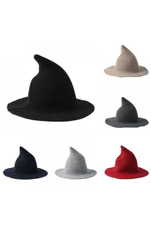 Women Halloween Witch Hat Wide Brim Foldable Cap for Halloween Party Costume Accessory