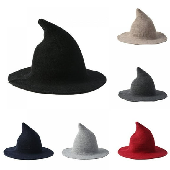Poseca Women Halloween Witch Hat Wide Brim Foldable Cap for Halloween Party Costume Accessory