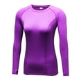 thumbnail image 1 of Poseca Women Long Sleeve Velvet Compression Quick Dry Sports Running Athletic T-shirts Tops, 1 of 2