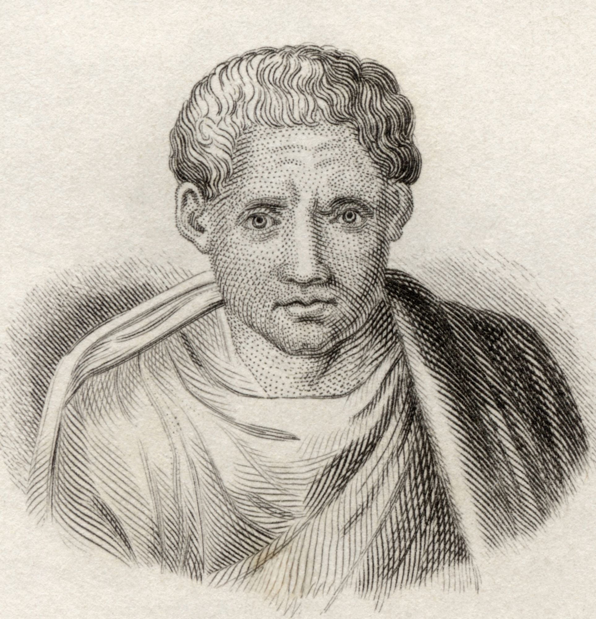 Poseidippus Of Pella Or Posidippus C 310 Bc To 240 Bc Ancient Greek Epigrammatic Poet From Crabbs Historical Dictionary Published 1825 Canvas Art - Ken Welsh Design Pics (24 x 24)