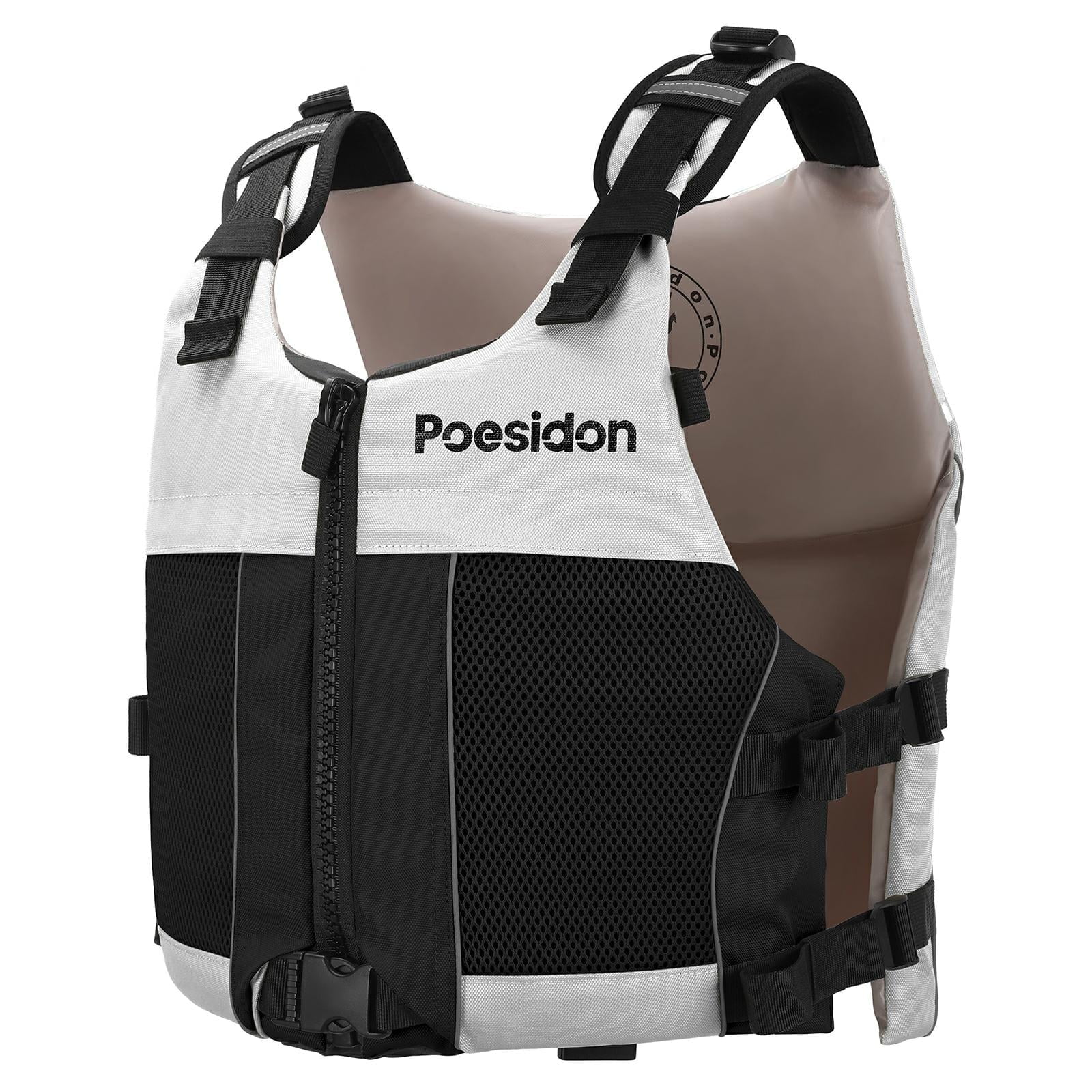 Poseidon Adjustable Water Safety Life Jacket - Classic Unisex Design with Front/Rear Storage Compartments for Multiple Water Activities