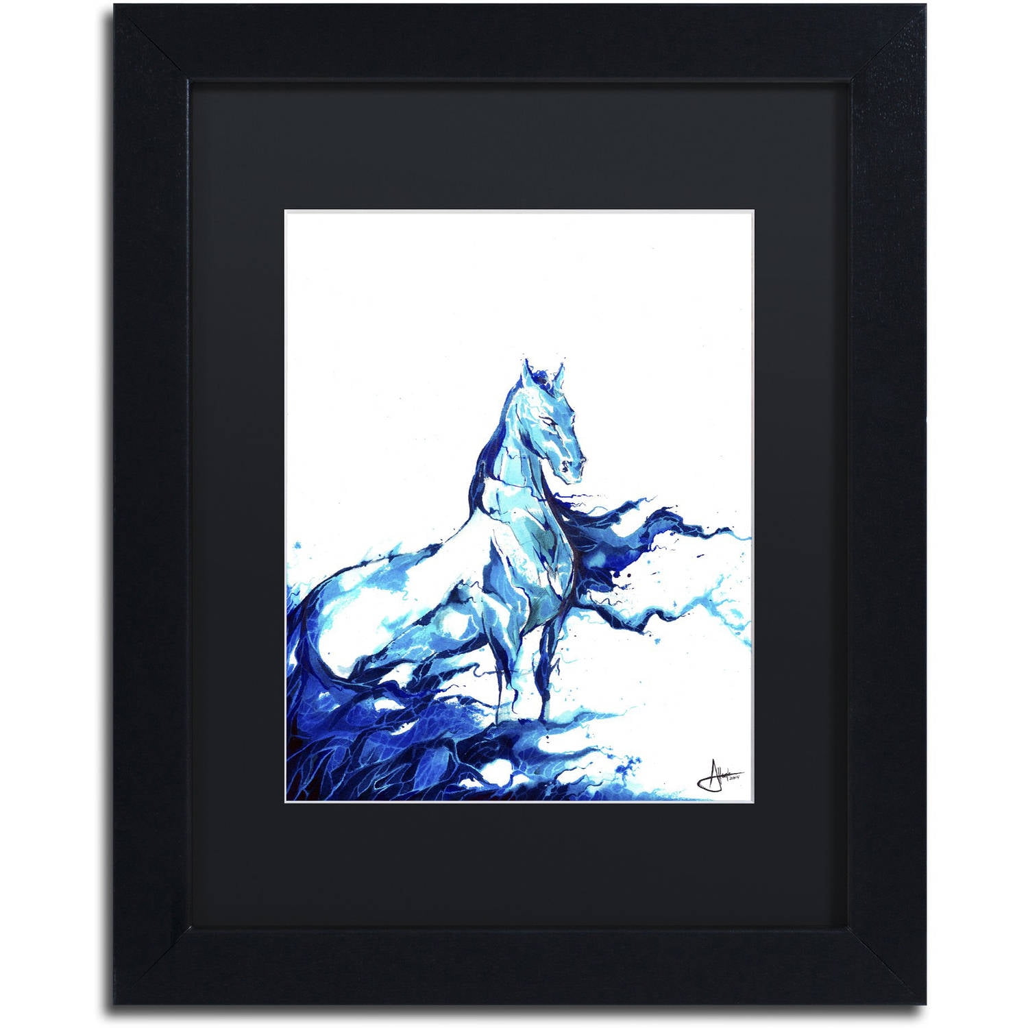 Poseidon' Canvas Art by Marc Allante, Black Matte, Black Frame