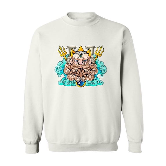Poseidon Design Sweatshirt Men -Image by Shutterstock, Male 4X-Large