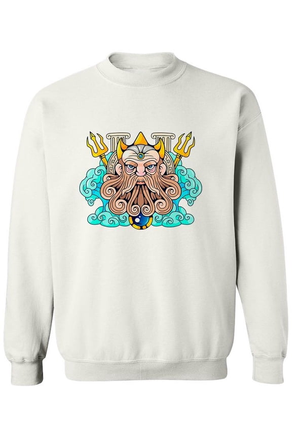 Poseidon Design Sweatshirt Men -Image by Shutterstock, Male Large