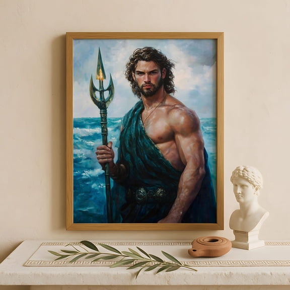 Poseidon Poster, Greek God Of The Sea Wall Art